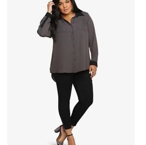 NWT Torrid Colorblock Hi-Lo Blouse 1X